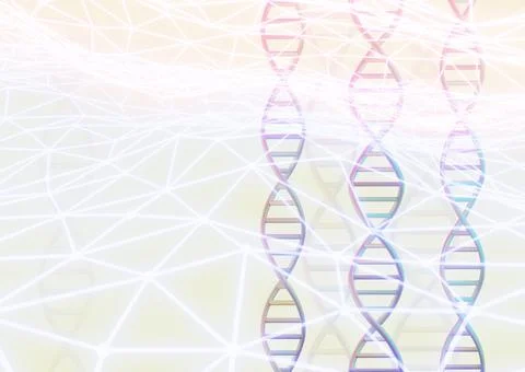 An abstract DNA molecules structures, 3d render Stock Illustration