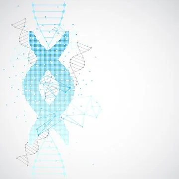 Abstract DNA pixel art background. Stock Illustration
