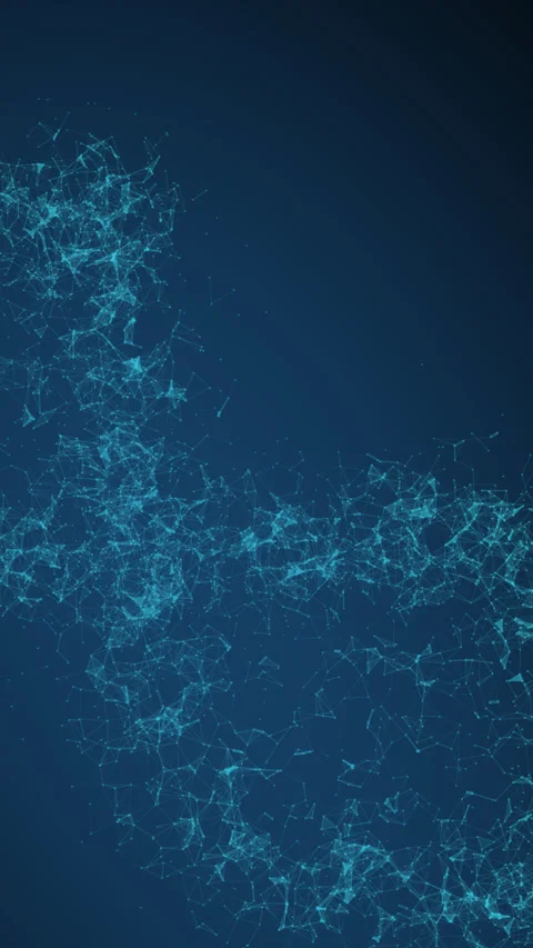 Abstract DNA with plexus effect. Hologram destroyed DNA double helix on dark Stock Footage 305441202