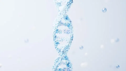 Abstract dna rotating in a seamless loop surrounded by floating molecules o.. Stock Footage 332383191