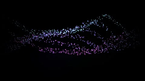 Abstract DNA spiral of glowing particles rotating on black background repre.. Vídeo Stock 344996504