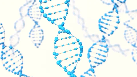 Abstract DNA stand, helix structure in blue, genetic research, biotechnology. Stock Footage 323856865