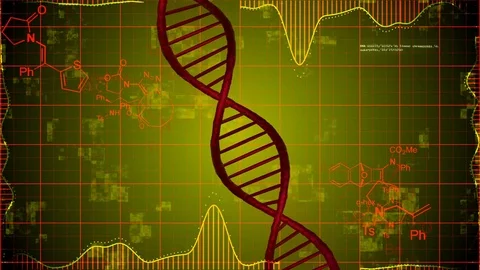 Abstract DNA Strand with science elements Stock Footage 77422181