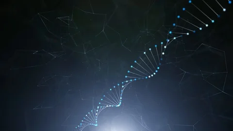 Abstract dna structure on digital background Stock Footage 122875924