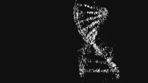 Abstract DNAdna double helix from white binary 0 1 particles on black background Stock Footage 338049735