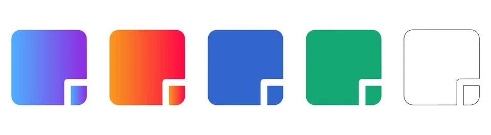 Abstract Document Corner Icons Stock Illustration