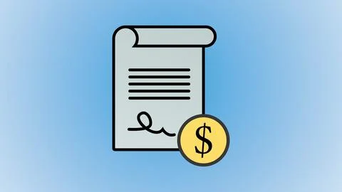Abstract document icon with dollar sing Illustrazione stock