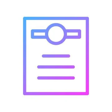 Abstract document icon with gradient color lines Stock Illustration