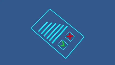 Abstract document illustration showing approval and rejection status icons... Stock Footage 330475983