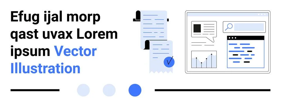 Abstract Document Interface with Graphs and Search Bar, Modern Design Element イラスト素材