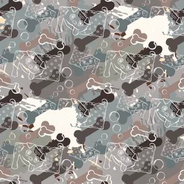 Abstract Dog with bone Stock Illustration