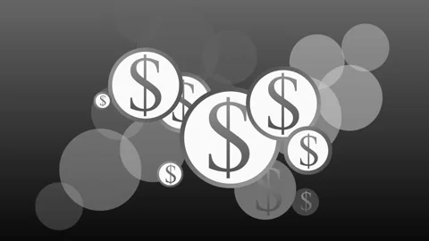 Abstract dollar bubbles on teal gradient background animation Stock Footage 334955832