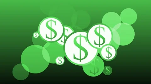 Abstract dollar bubbles on teal gradient background animation Stock Footage 334956130