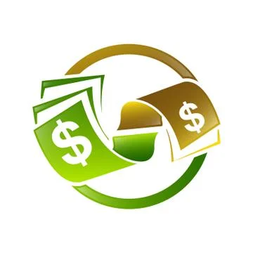 Abstract dollar or money gradient color vector illustration design Stock Illustration