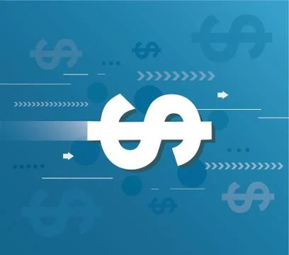 Abstract dollars and blue background vector illustration Stock Illustration