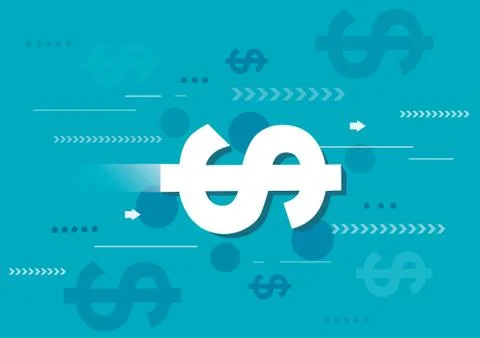 Abstract dollars and blue background vector illustration Stock Illustration