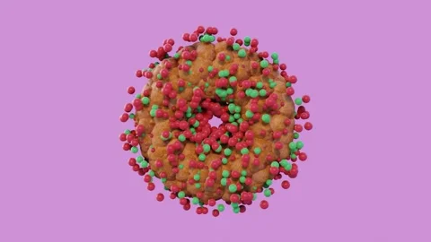 Abstract donut with round candy balls. Swirling donut with sweet. 3d render. Stock Footage 144061872