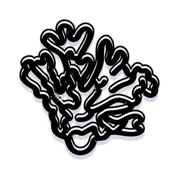 Abstract doodle art creating dynamic organic shape 스톡 일러스트