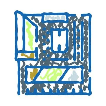 Abstract doodle art electronic hardware design Stockillustratie