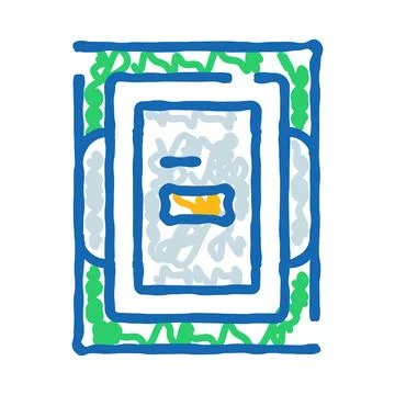 Abstract doodle art with multiple rectangular frames イラスト素材