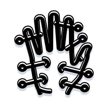 Abstract doodle art pattern with black line Stock Illustration