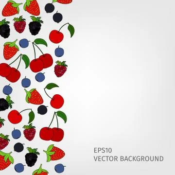 Abstract doodle berry background Stock Illustration