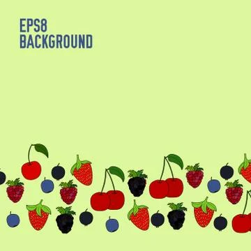 Abstract doodle berry background 스톡 일러스트