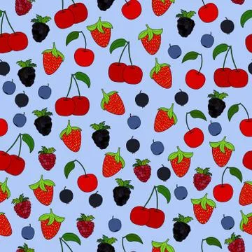 Abstract doodle berry seamless pattern イラスト素材