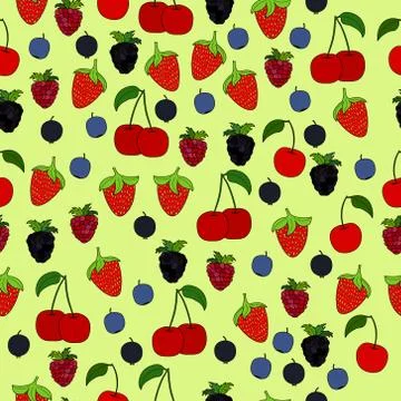 Abstract doodle berry seamless pattern 스톡 일러스트