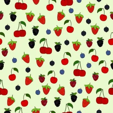 Abstract doodle berry seamless pattern 스톡 일러스트