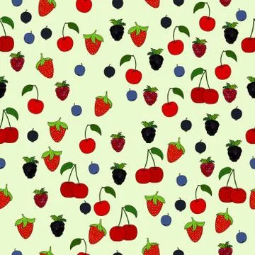 Abstract doodle berry seamless pattern 스톡 일러스트