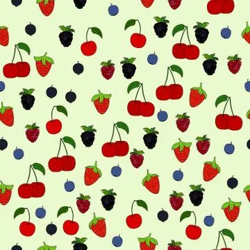 Abstract doodle berry seamless pattern 스톡 일러스트