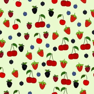Abstract doodle berry seamless pattern 스톡 일러스트