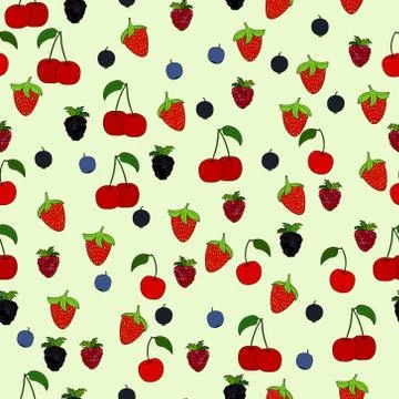 Abstract doodle berry seamless pattern 스톡 일러스트