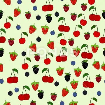 Abstract doodle berry seamless pattern 스톡 일러스트