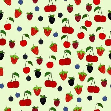 Abstract doodle berry seamless pattern 스톡 일러스트