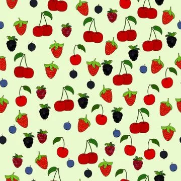 Abstract doodle berry seamless pattern Stock Illustration