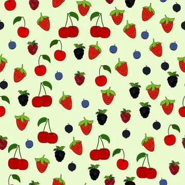 Abstract doodle berry seamless pattern 스톡 일러스트