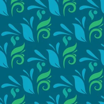 Abstract doodle blue seamless background Stock Illustration