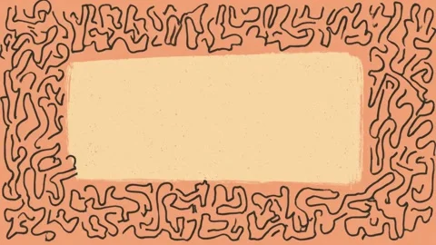 Abstract doodle border frame with empty center copy space, hand drawn stop .. Stock Footage 342046550