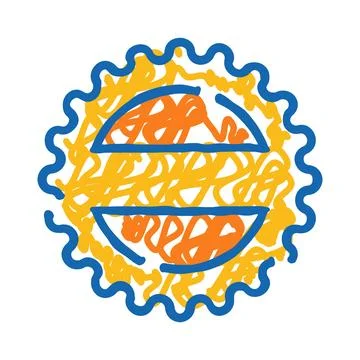 Abstract doodle circle with yellow and orange swirls Stock Illustration