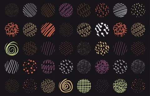 Abstract doodle circles pattern template design of artwork. Stock Illustration