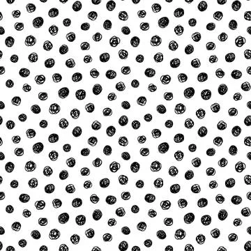 Abstract doodle circles seamless pattern Stock Illustration