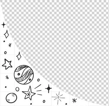 Abstract doodle cluster is appearing in flat style on transparent canvas Stock Illustration