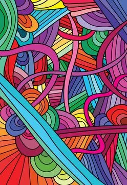 Abstract doodle colorfull pattern with lines Illustrazione stock