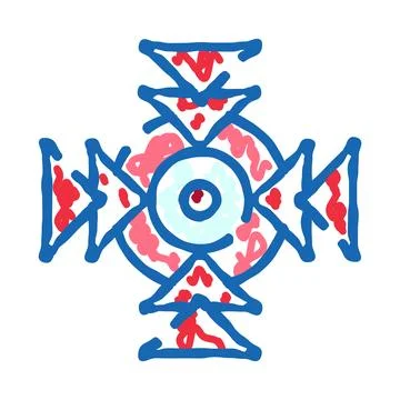 Abstract doodle compass point icon navigation concept Illustration