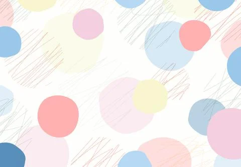 Abstract doodle cute round shape pattern design of pastel color background. Stock Illustration