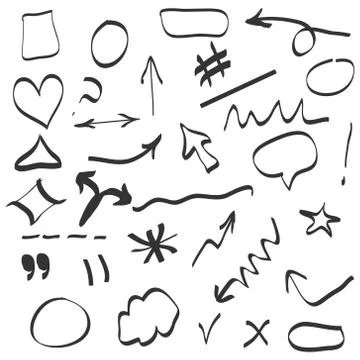 Abstract doodle design vector set Stock Illustration