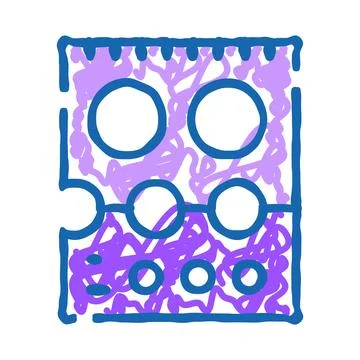 Abstract doodle drawing with circles and random lines イラスト素材