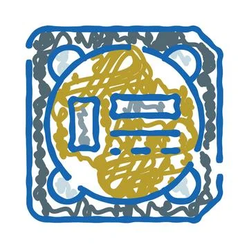 Abstract doodle drawing showing complex system connections Stock Illustration